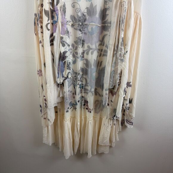 ORIGAMI Long Duster Cardigan Lace Boho Flowy Hippie Floral Western Fairy Size XL - Picture 3 of 13